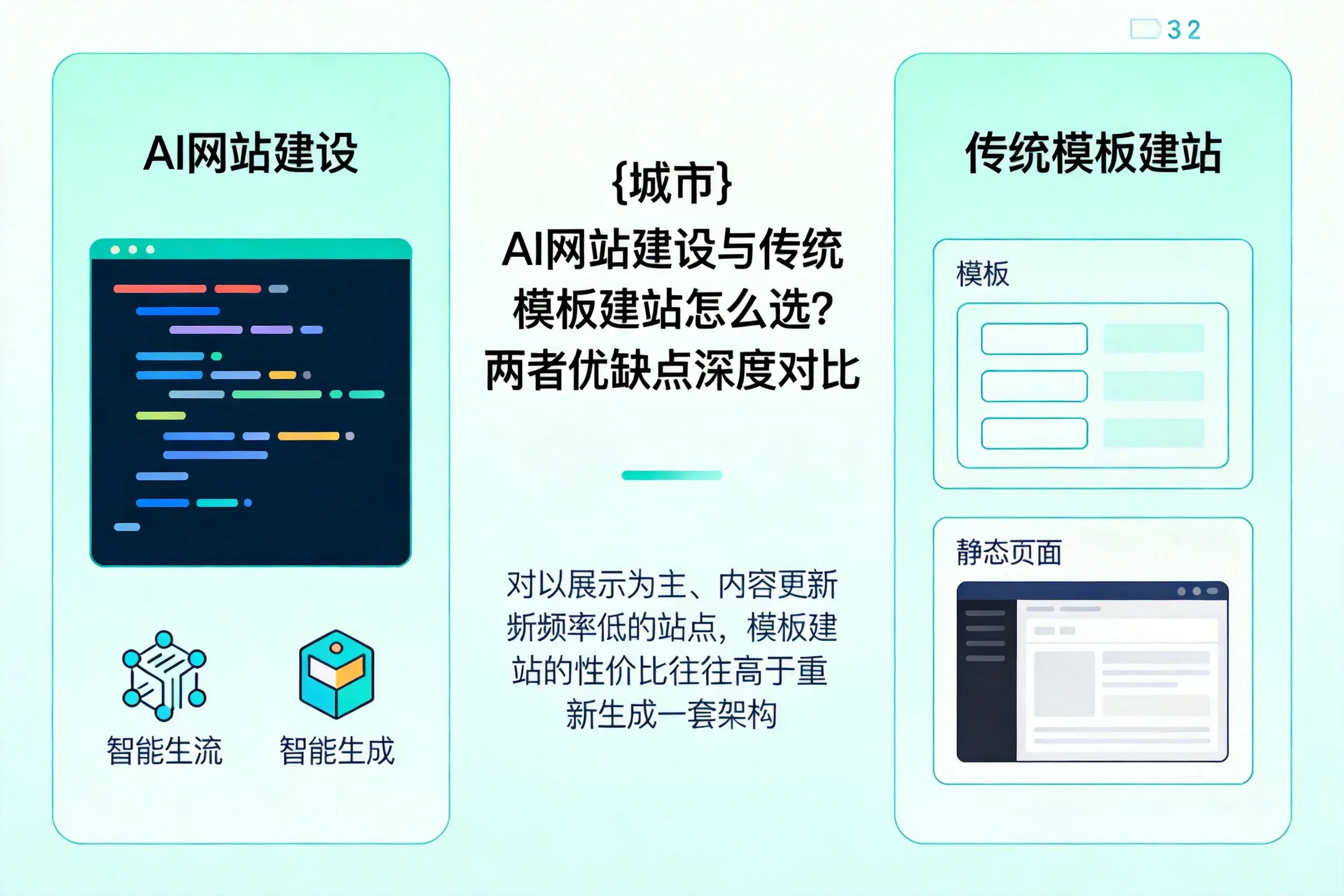 琼海AI网站建设与传统模板建站怎么选？两者优缺点深度对比
