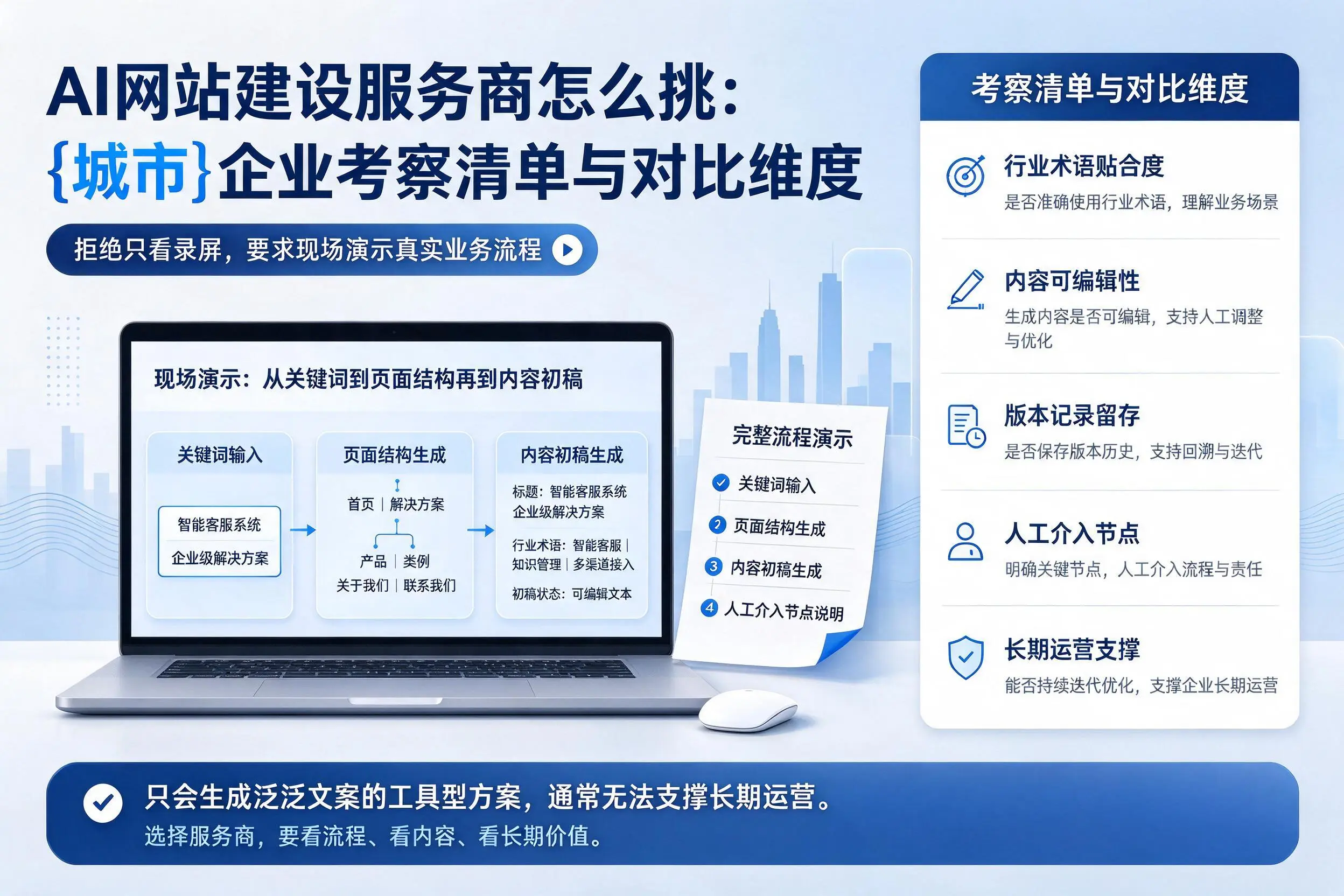 AI网站建设服务商怎么挑：琼海企业考察清单与对比维度